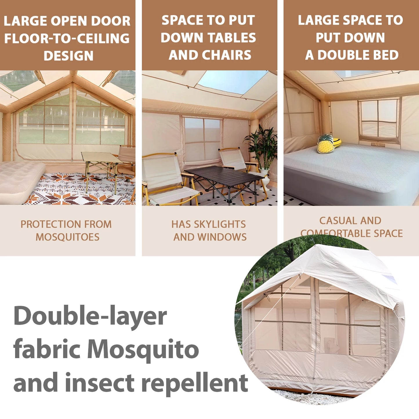 Inflatable Tent for Camping - Quick Setup for 6-8 People