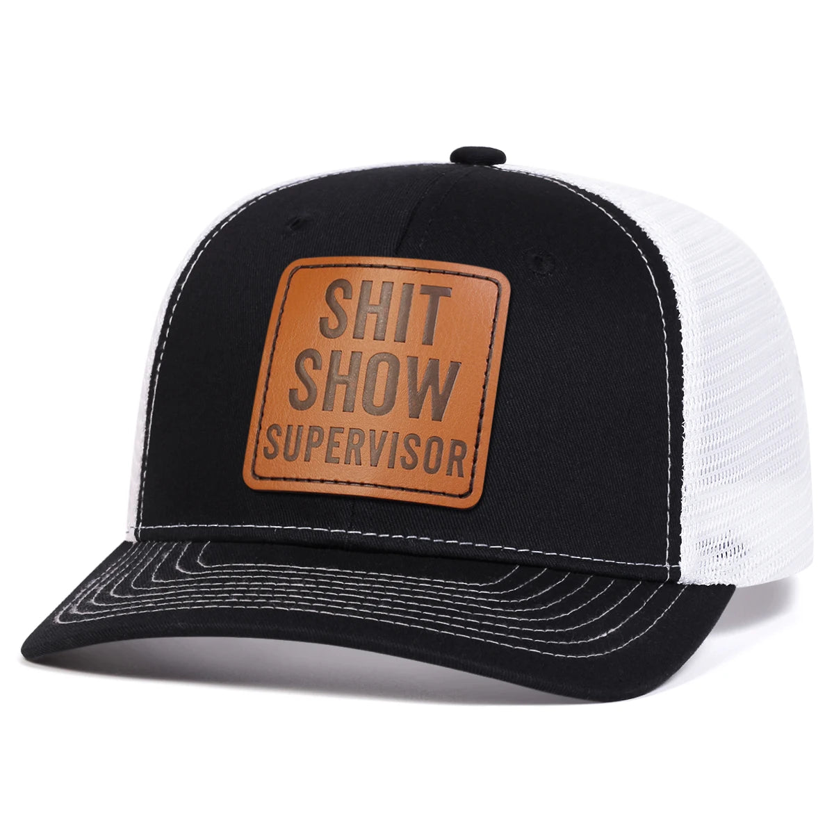 1piece Unisex SHIT SHOW Leather Patch Baseball Hat
