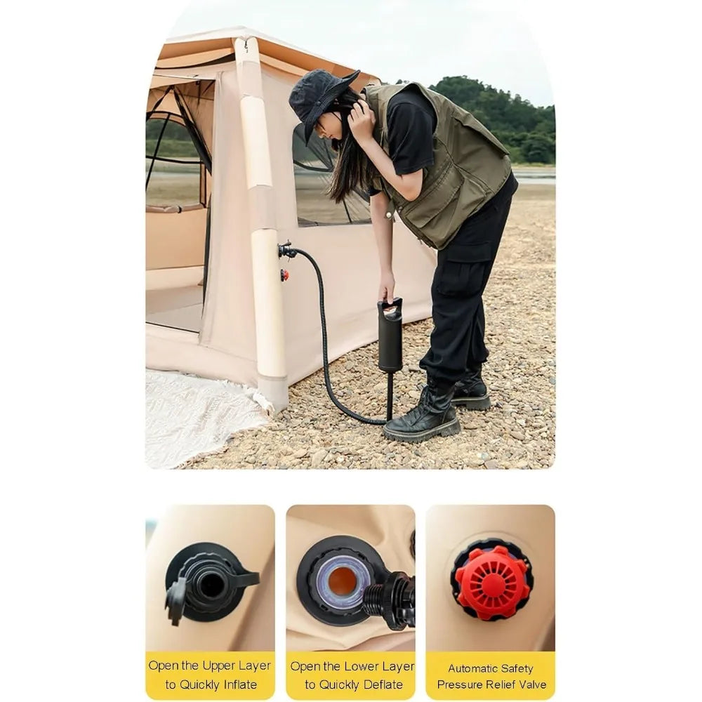 4 Season Inflatable Camping Tent for Family Adventures
