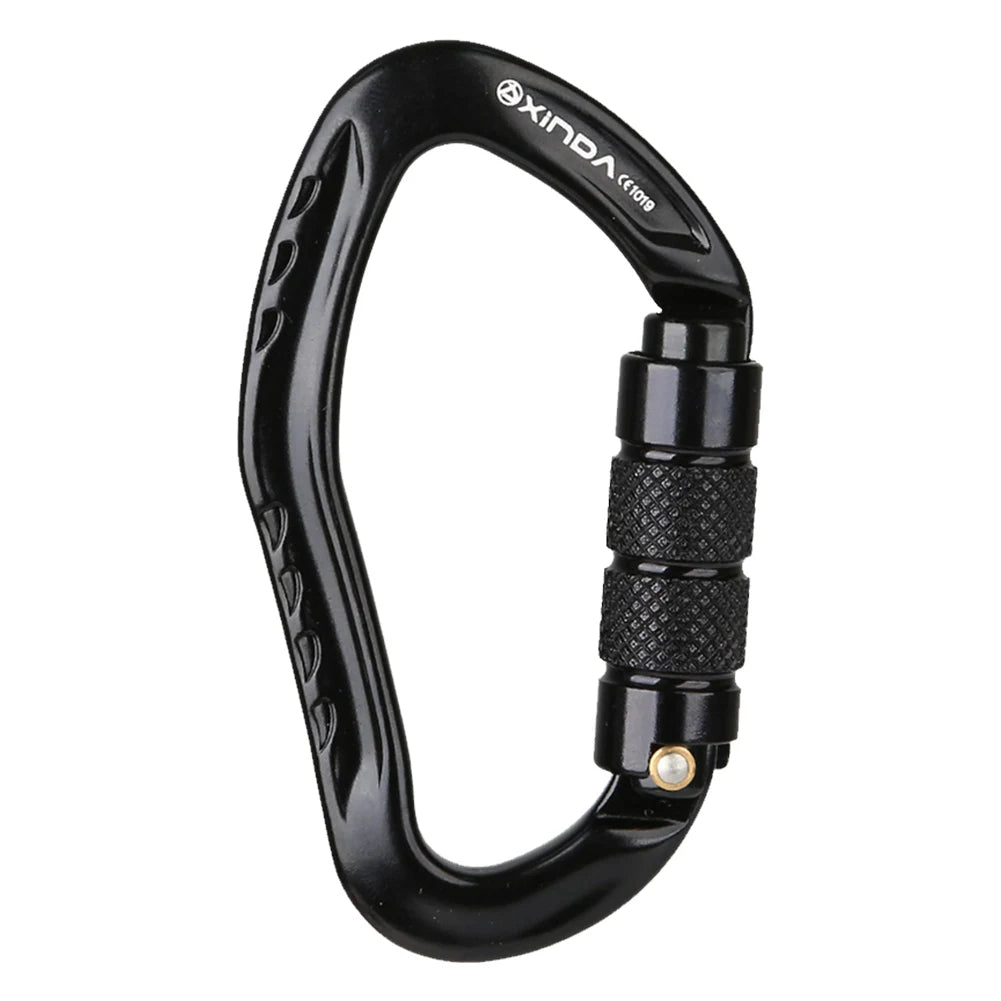 Locking Rock Climbing Carabiner With Multi Function Clip