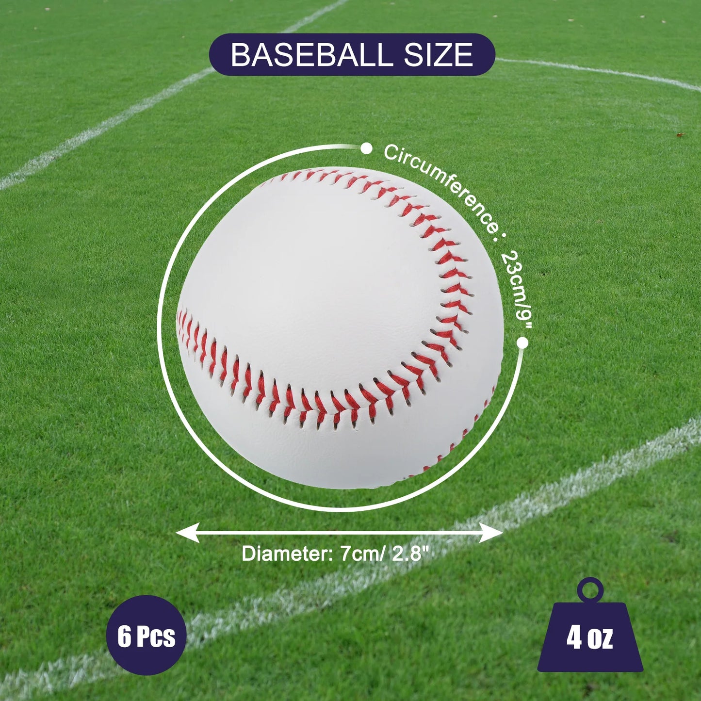 9 Inch Leatherette Baseballs Bulk Pack for Practice