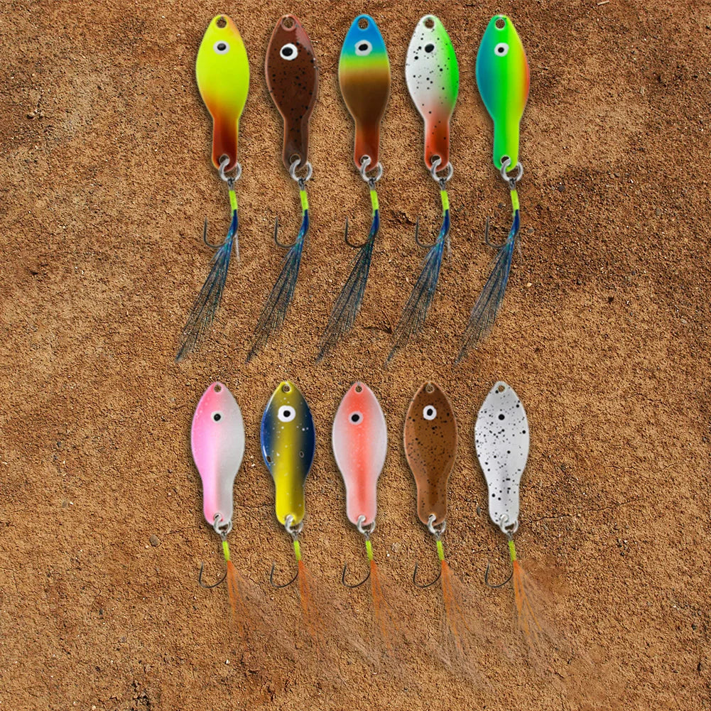 Rotating Sequin Metal Blade Fishing Lures Set Assorted