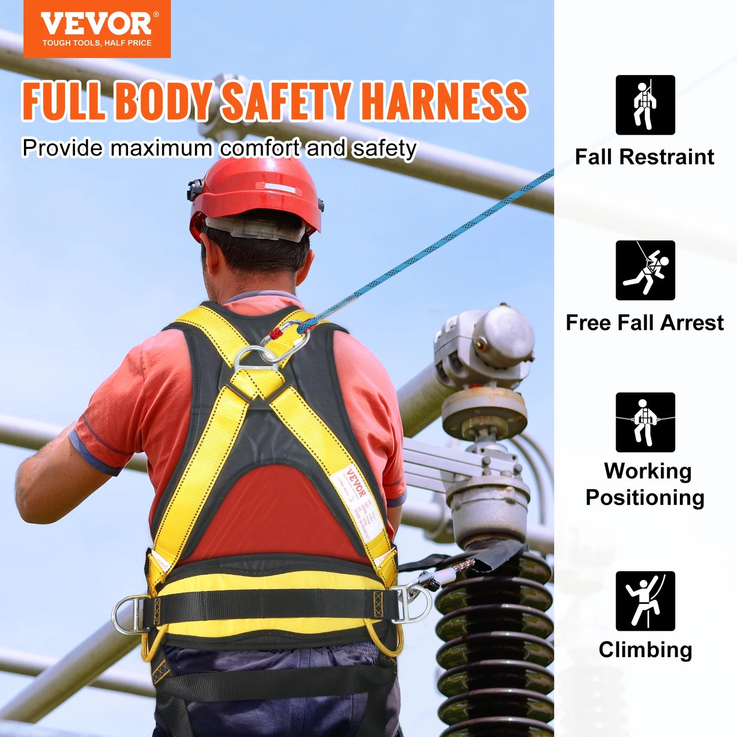 VEVOR Detachable Full Body Safety Harness Construction