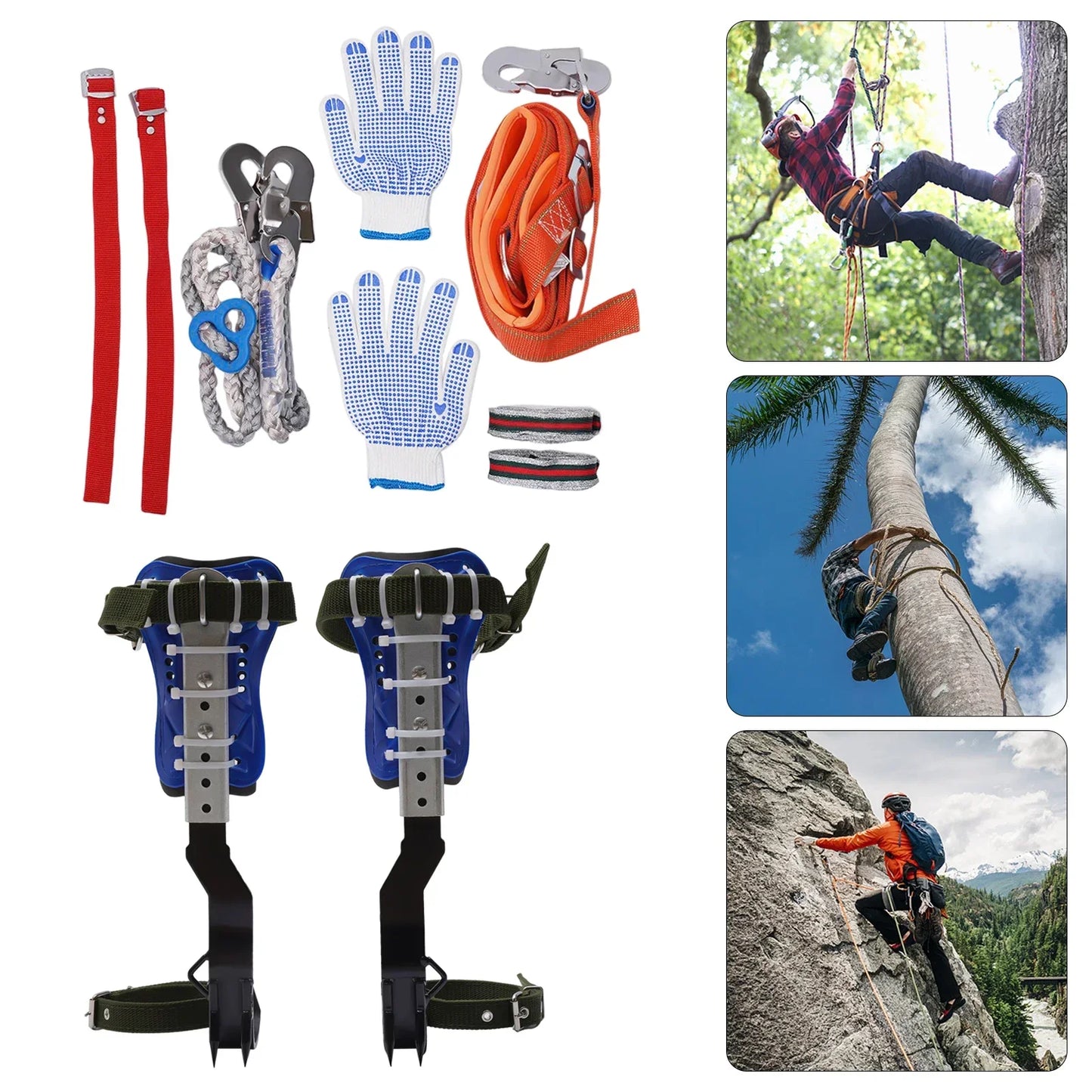Tree Pole Climber Climbing Spike Kit with Safety Gear