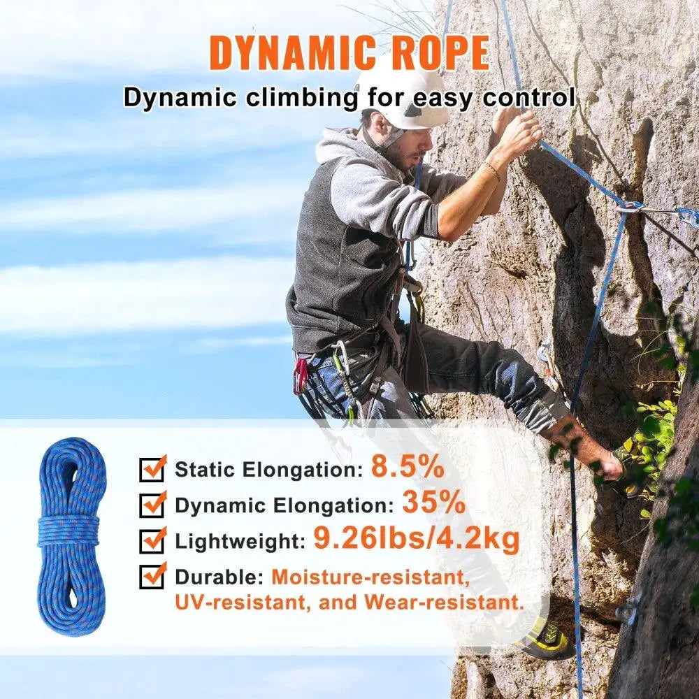 Dynamic Climbing Rope 10.2mm 60M 25KN for Rappelling