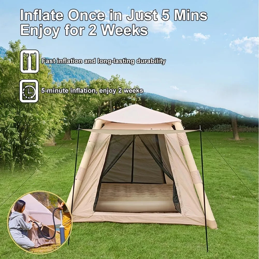 4 Season Inflatable Camping Tent for Family Adventures
