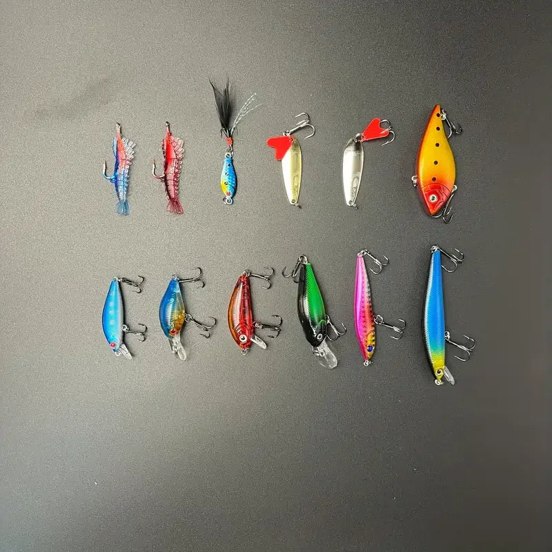 12pcs Premium Minnow Fishing Lure Set - Realistic Hard Baits for Fresh Water