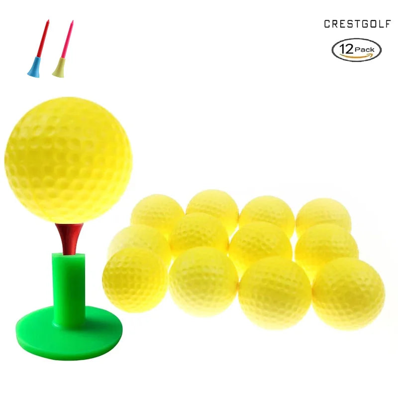 Crestgolf Foam Practice Golf Balls 12 Pack IndoorOutdoor