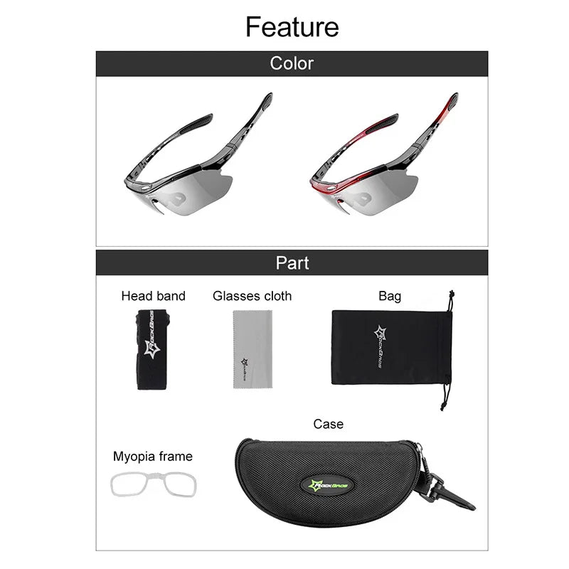 Photochromic Cycling Sunglasses for Men and Women