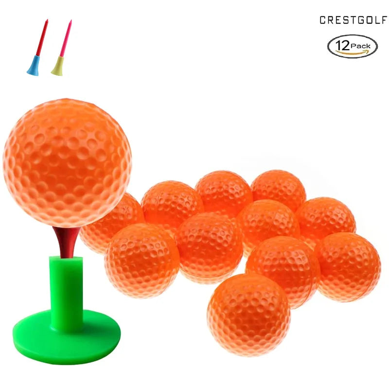 Crestgolf Foam Practice Golf Balls 12 Pack IndoorOutdoor