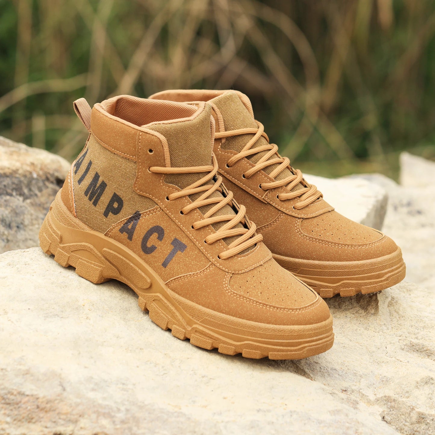 Men's Tactical Hiking Boots Leather/Canvas Outdoor Shoes