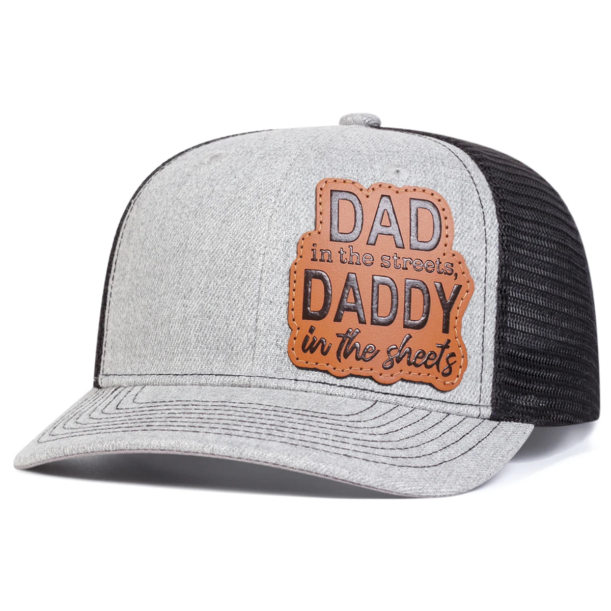 Unisex DAD DADDY Leather Patch Baseball Net Hat