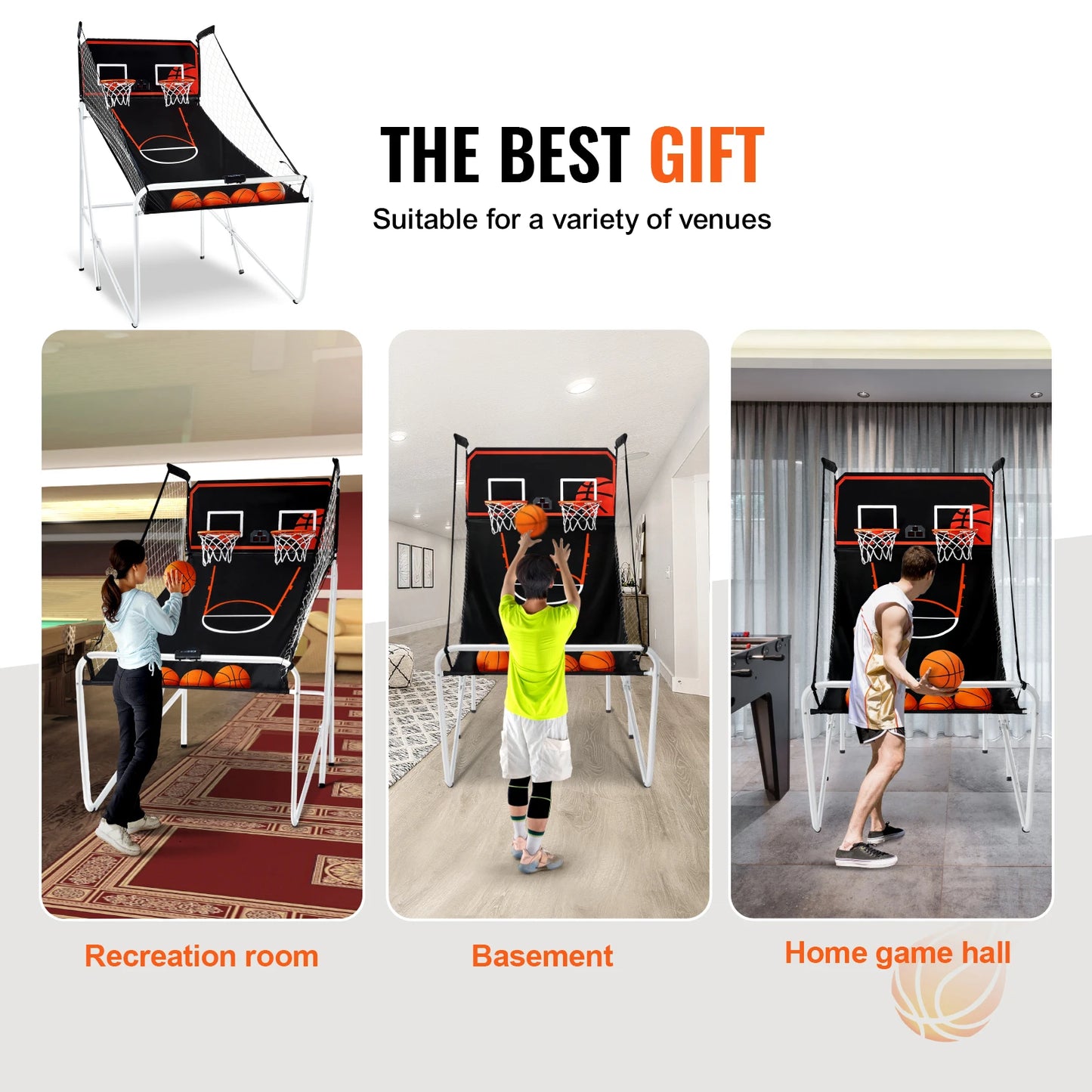 SucceBuy Foldable Indoor Basketball Arcade Game 2 Player