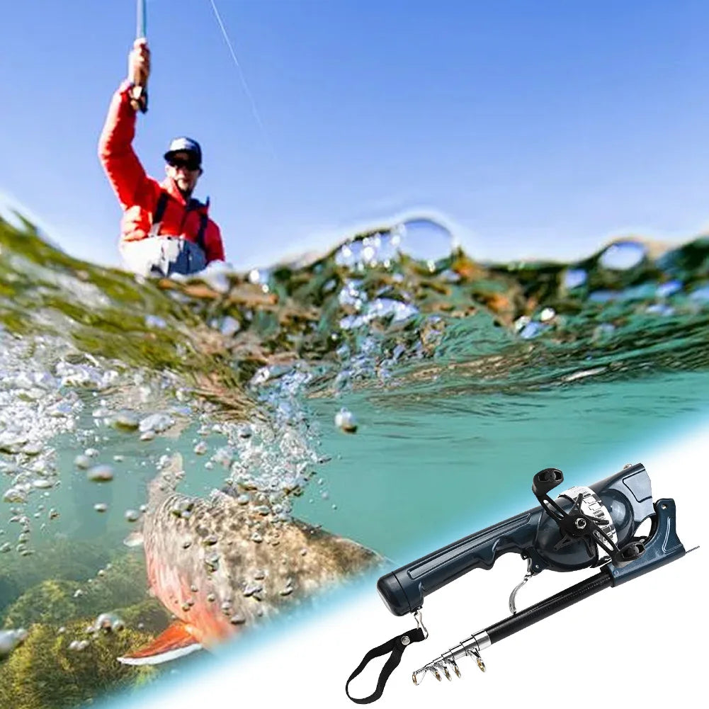 Folding Fishing Rod Telescopic Pole with Reel Line