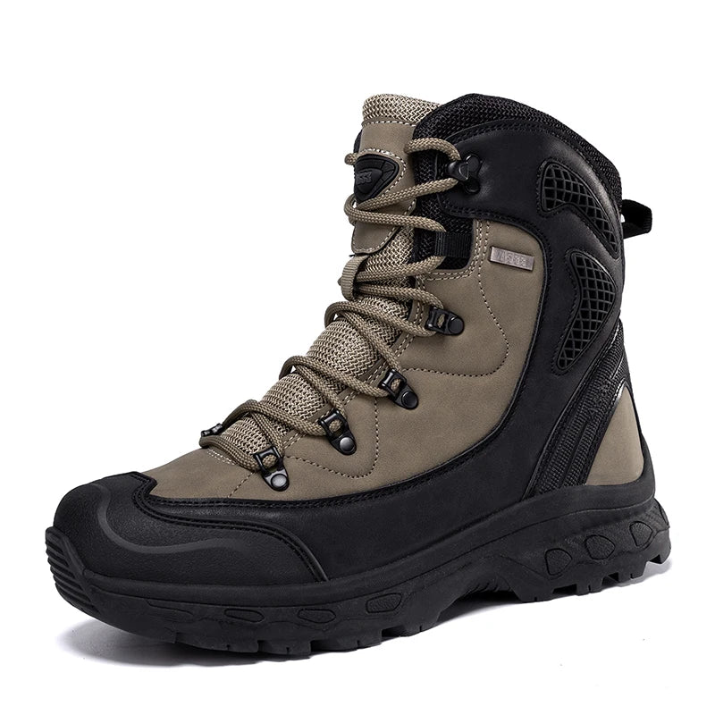 Mens Mountain Climbing Motorcycle Hiking Boots Waterproof