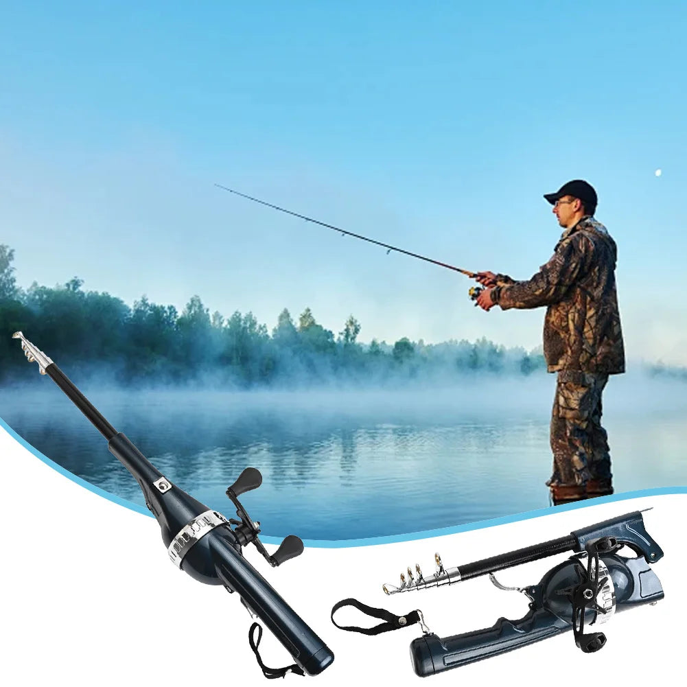 Folding Fishing Rod Telescopic Pole with Reel Line