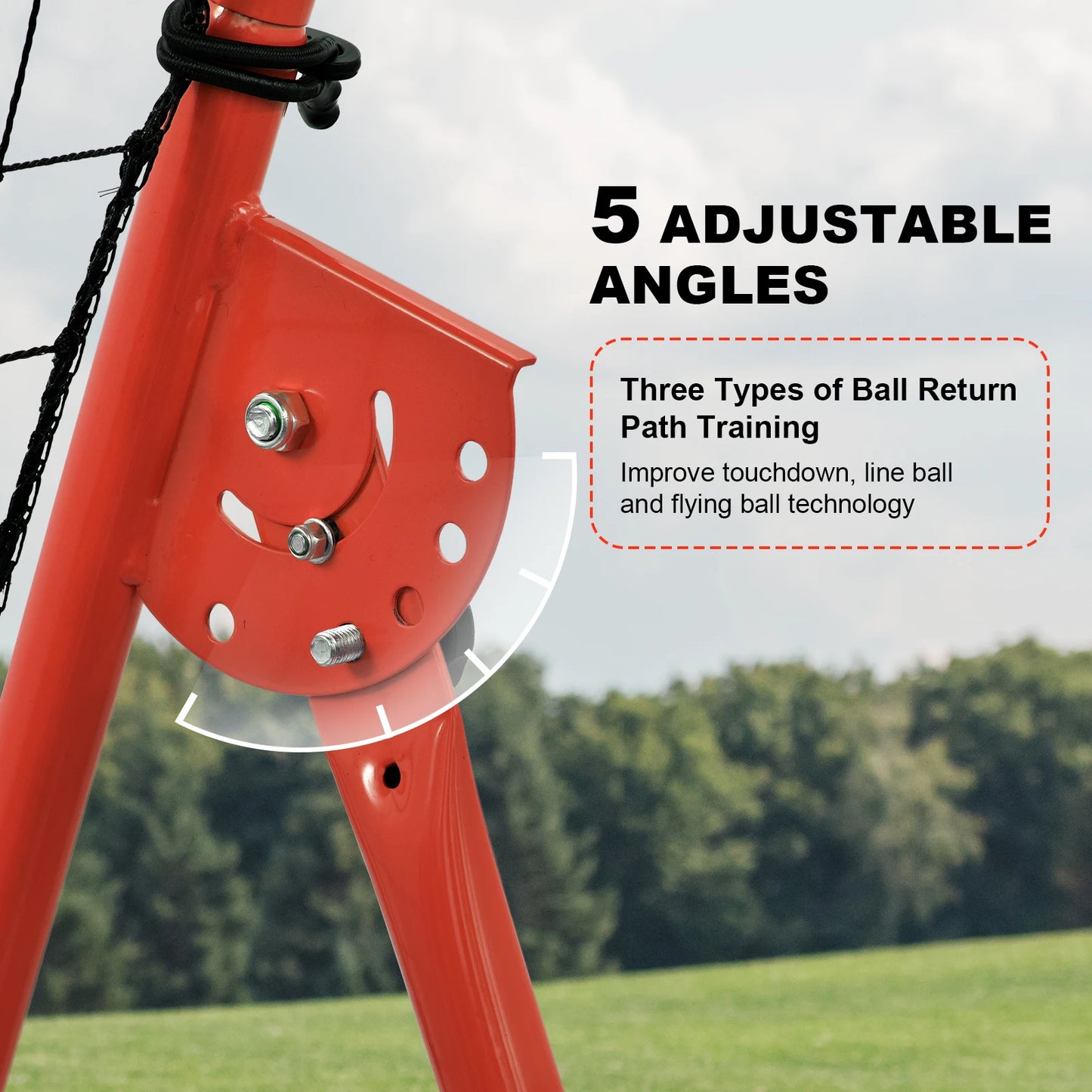 Volleyball Rebound Net with 5 Adjustable Angles, 7x4ft