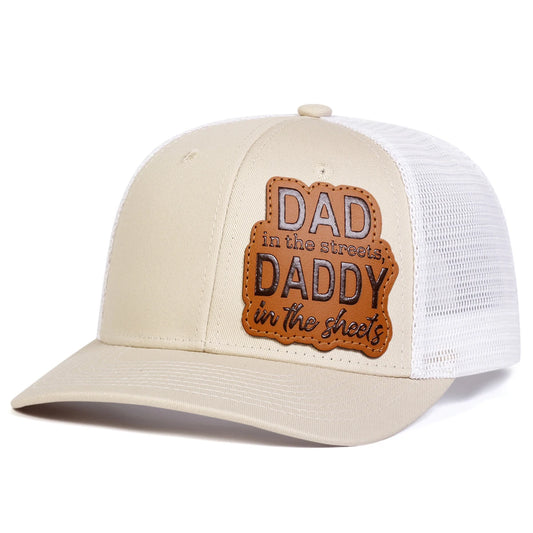 Unisex DAD DADDY Leather Patch Baseball Net Hat