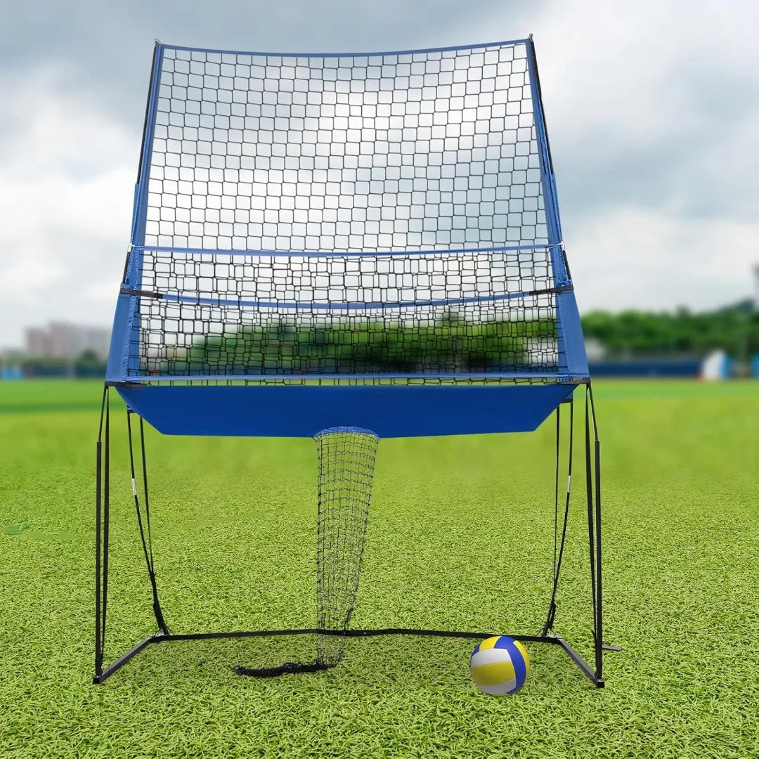 3-in-1 Portable Volleyball Training System - Adjustable Height Rebounder Net with Carry Bag 2.44 X 3.35m for Practice