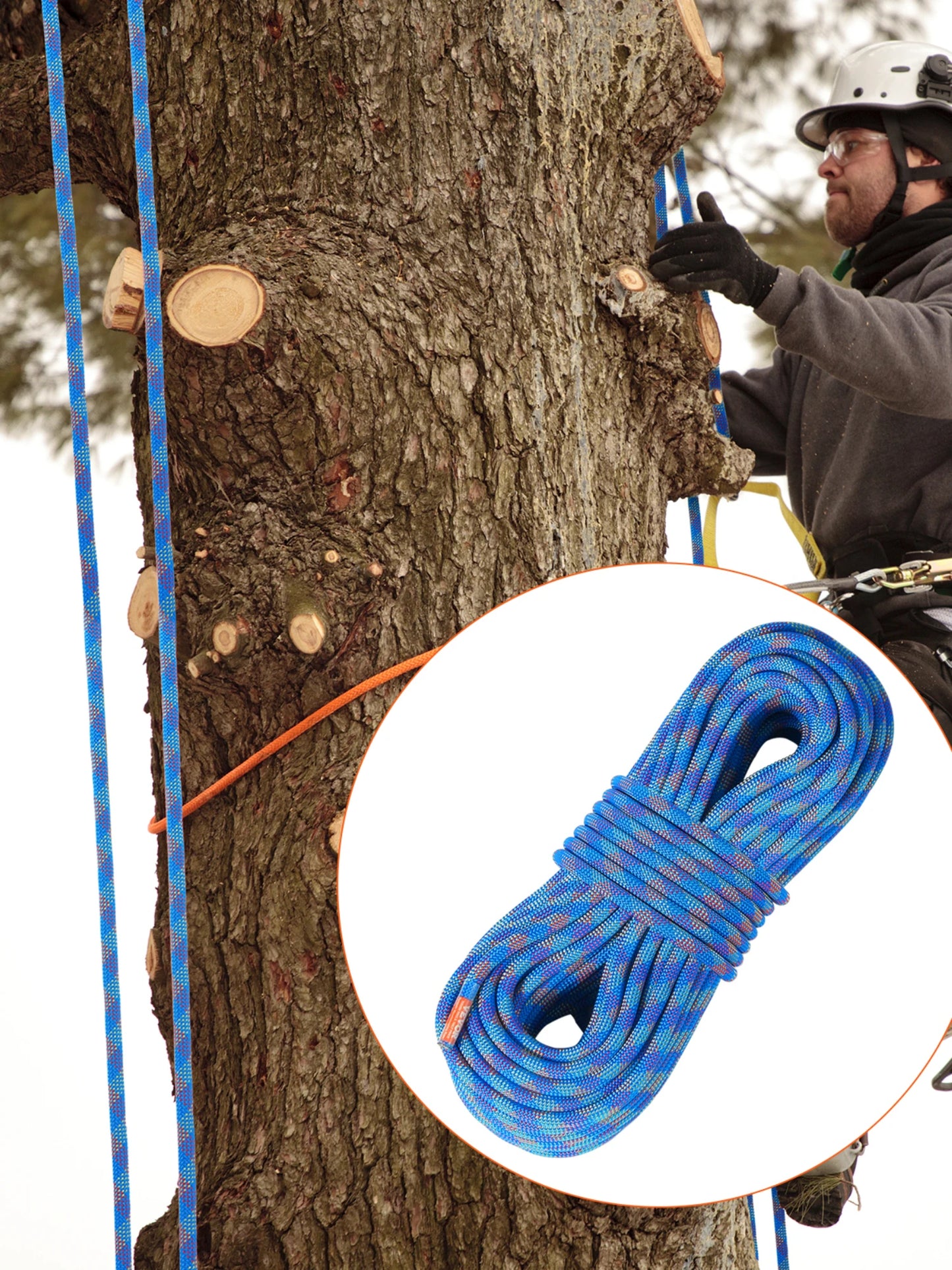SucceBuy Dynamic Climbing Rope 197 Feet Blue