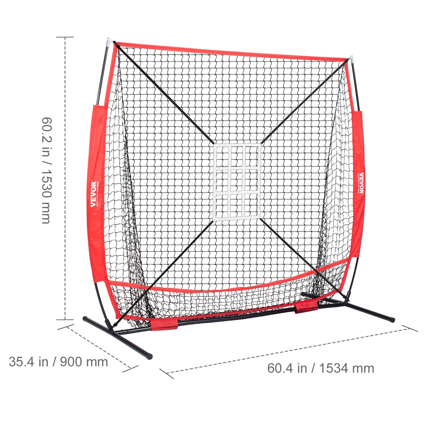 Vevor 5x5ft Baseball Softball Practice Net Bow Frame