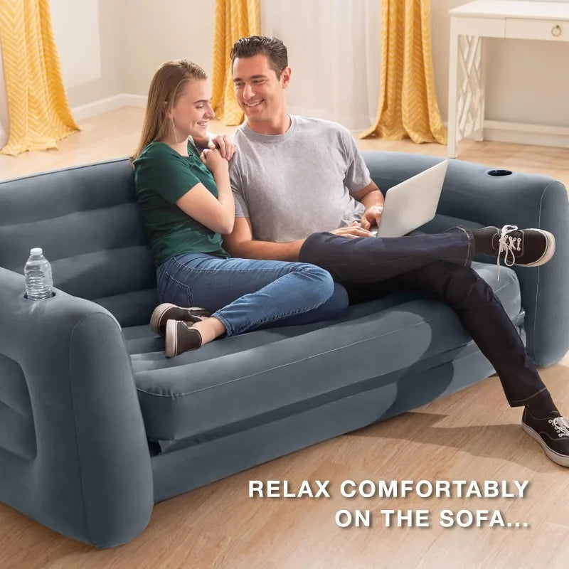 Intex Inflatable Furniture Set with Queen Pull-Out Sofa Bed