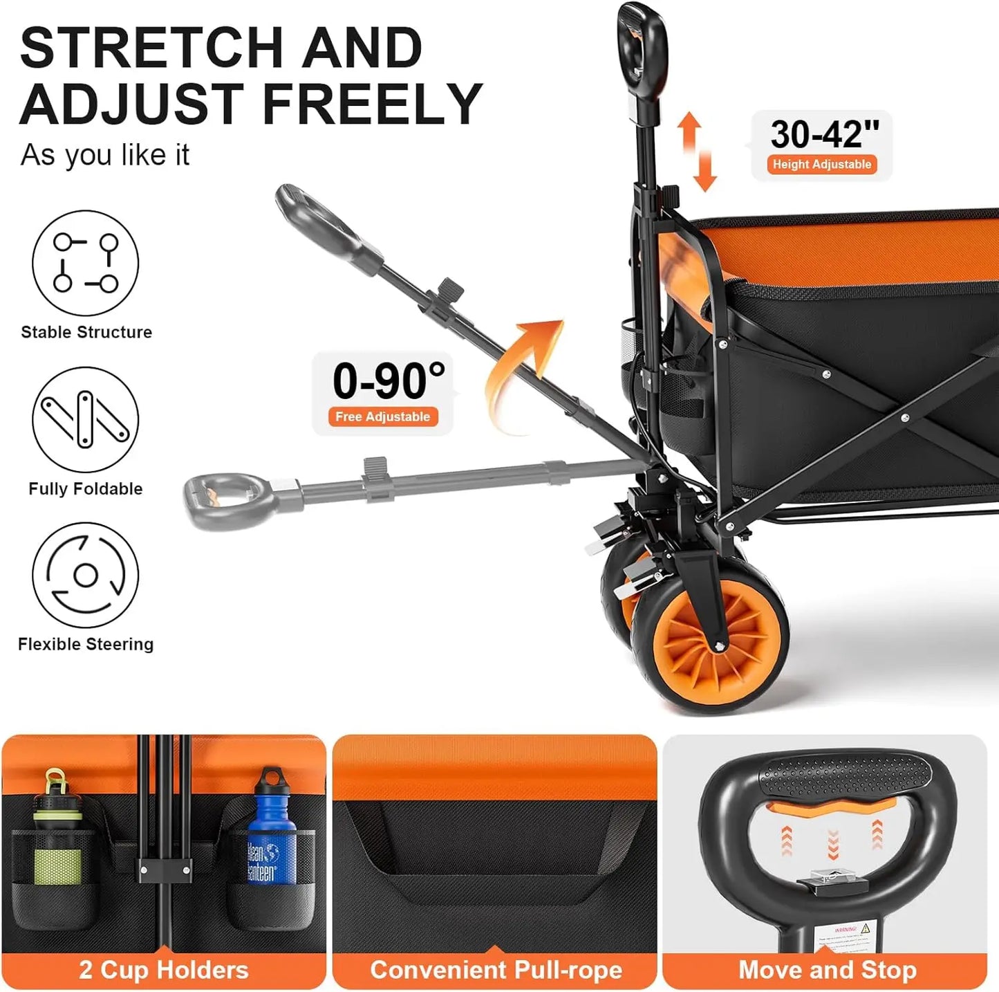 Electric Assisted Collapsible Folding Garden Wagon Wheels