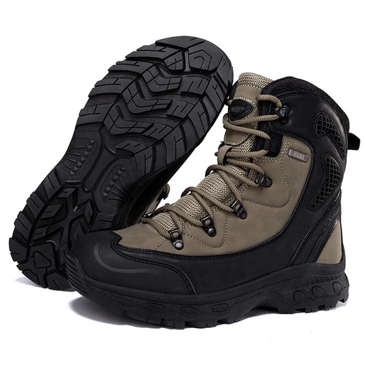 Mens Mountain Climbing Motorcycle Hiking Boots Waterproof