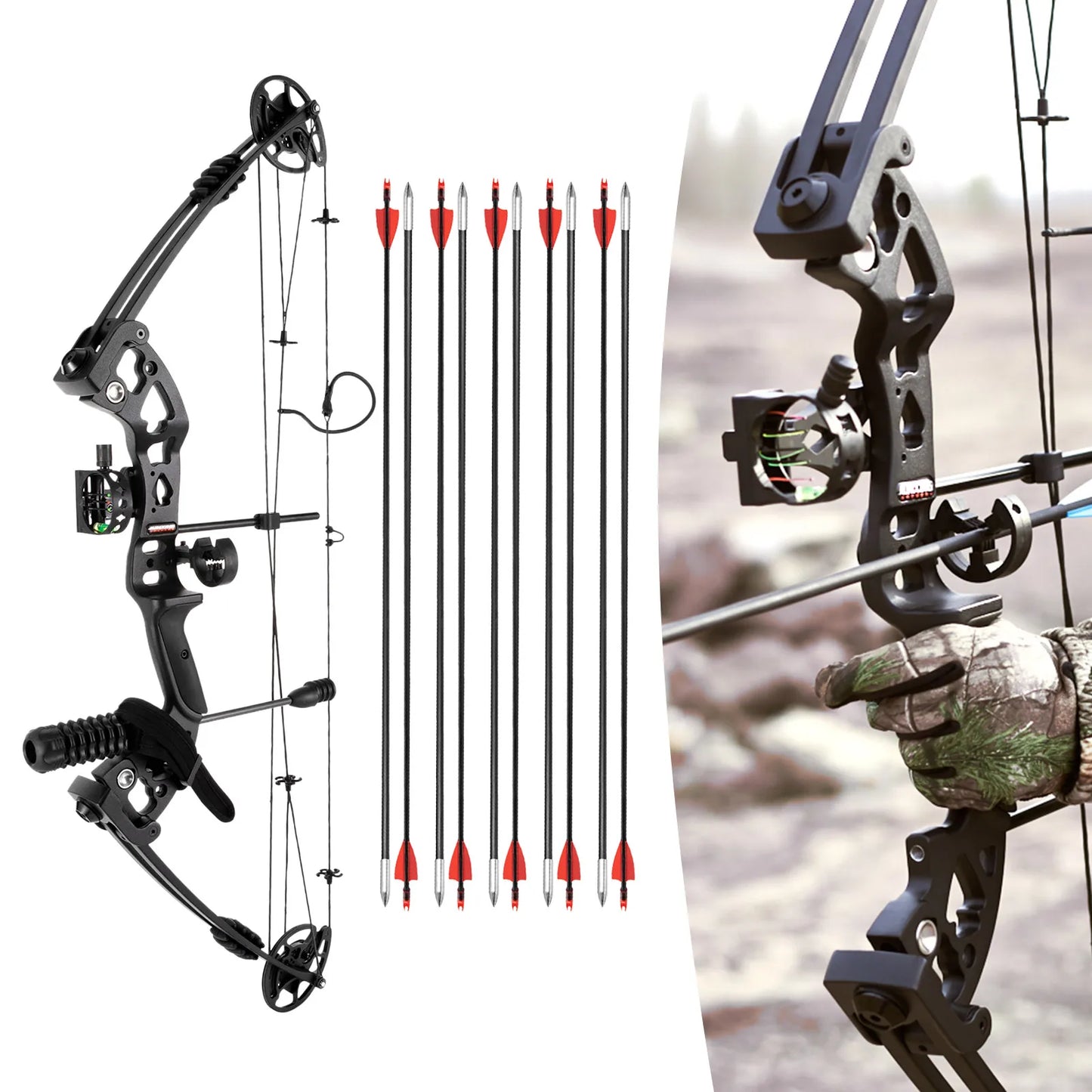 Compound Bow Right Hand Hunting Kit with Accessories