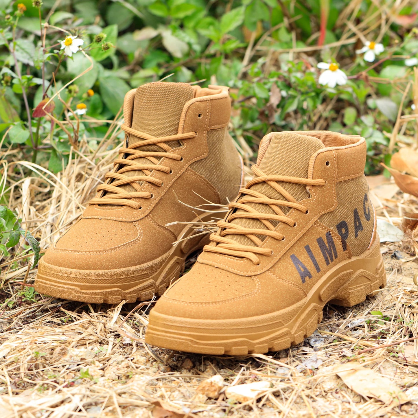 Men's Tactical Hiking Boots Leather/Canvas Outdoor Shoes