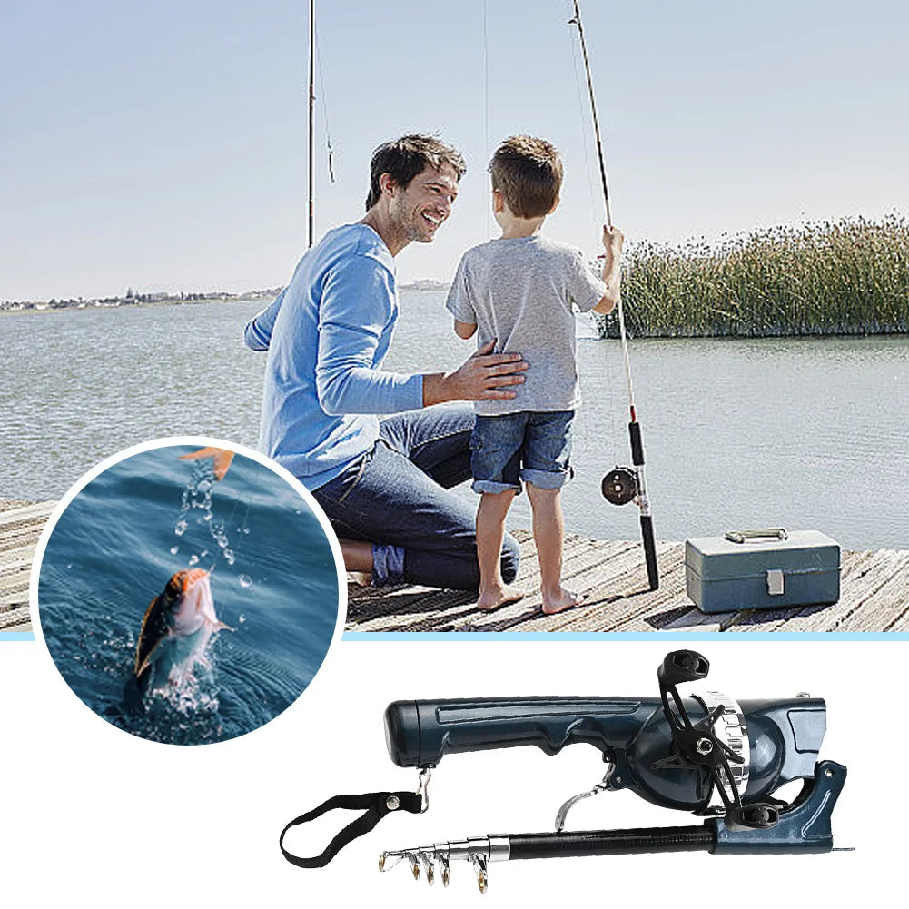 Folding Fishing Rod Telescopic Pole with Reel Line