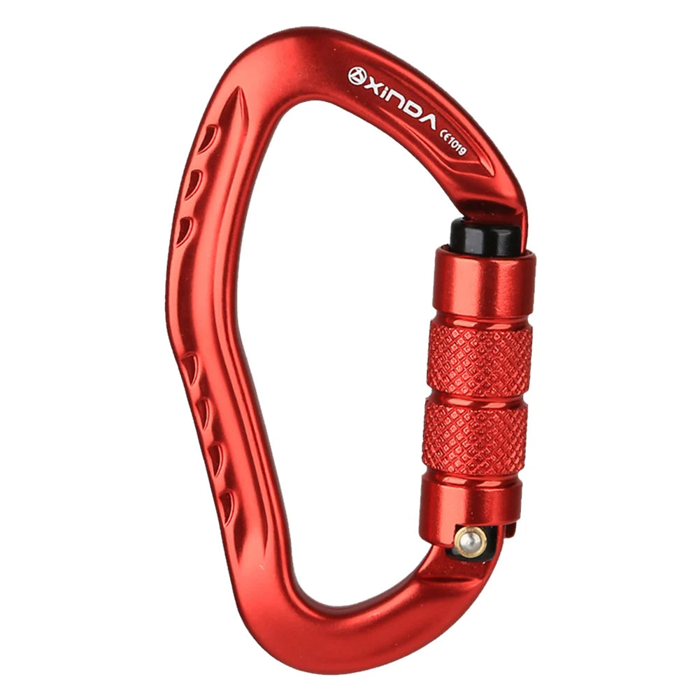 Locking Rock Climbing Carabiner With Multi Function Clip