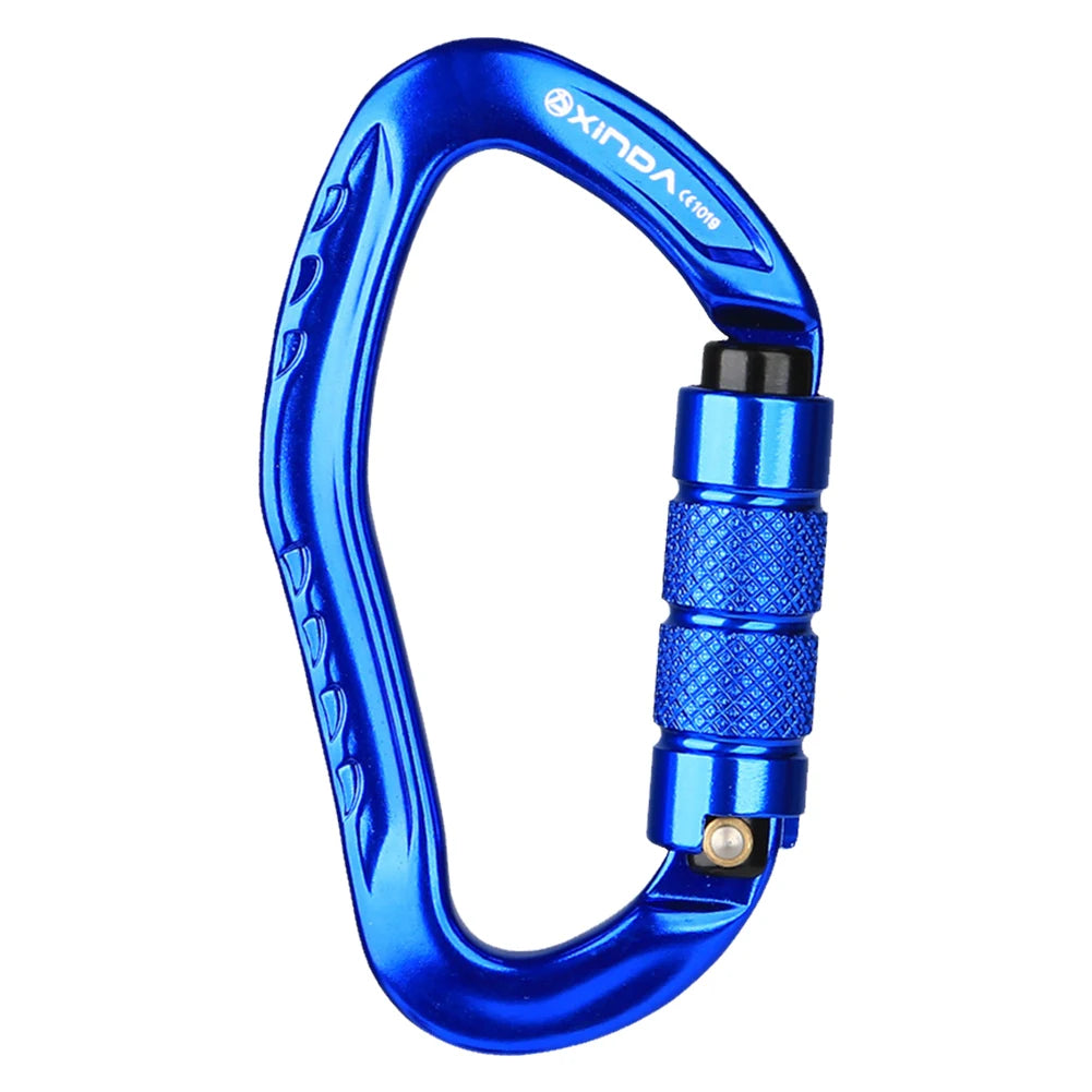 Locking Rock Climbing Carabiner With Multi Function Clip