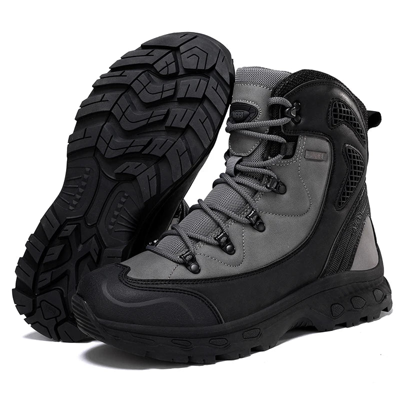 Mens Mountain Climbing Motorcycle Hiking Boots Waterproof