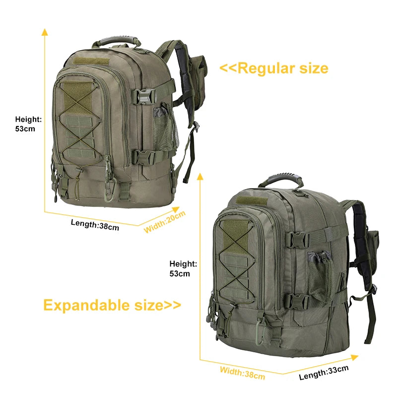 LQARMY 60L Tactical Travel Backpack With MOLLE System