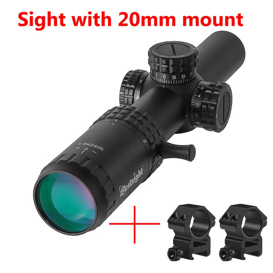 1-5X24 Tactical Optical Rifle Scope Red Green Illuminated Reticle
