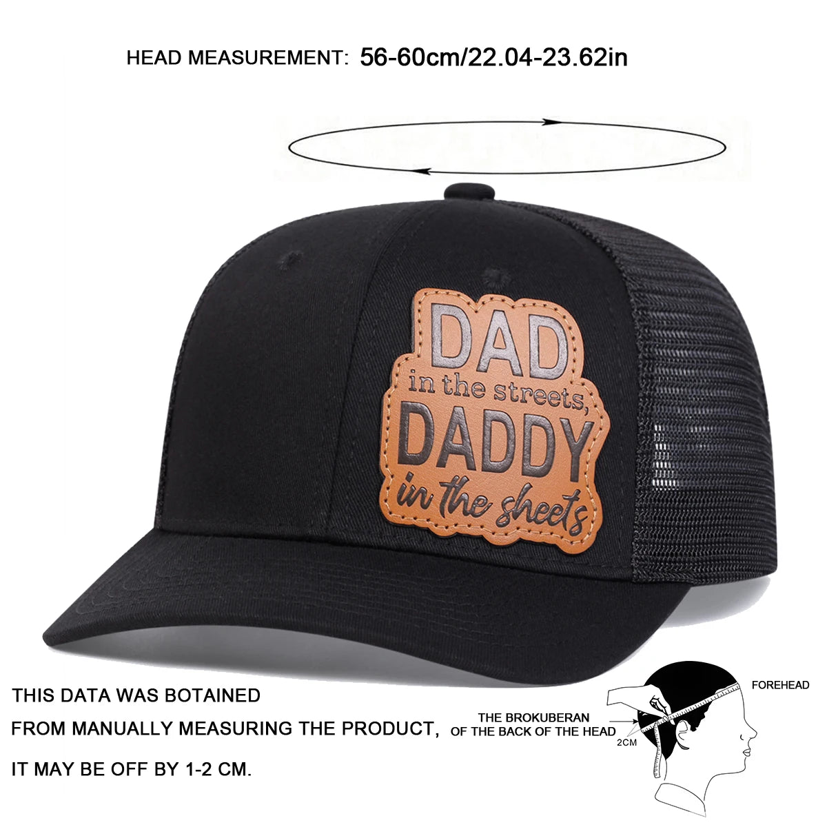 Unisex DAD DADDY Leather Patch Baseball Net Hat