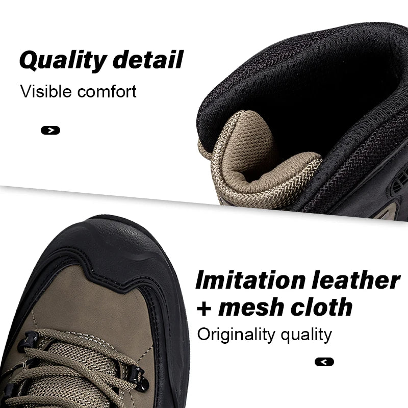 Mens Mountain Climbing Motorcycle Hiking Boots Waterproof