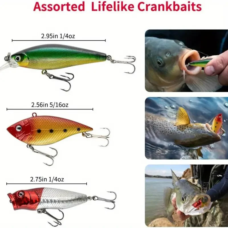 12pcs Premium Minnow Fishing Lure Set - Realistic Hard Baits for Fresh Water