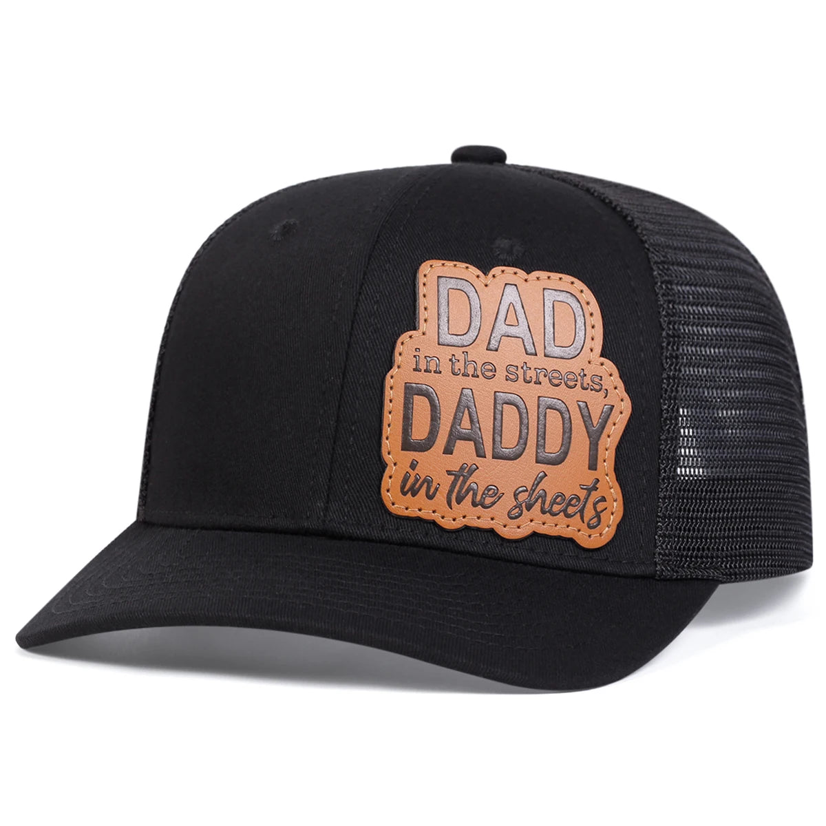 Unisex DAD DADDY Leather Patch Baseball Net Hat