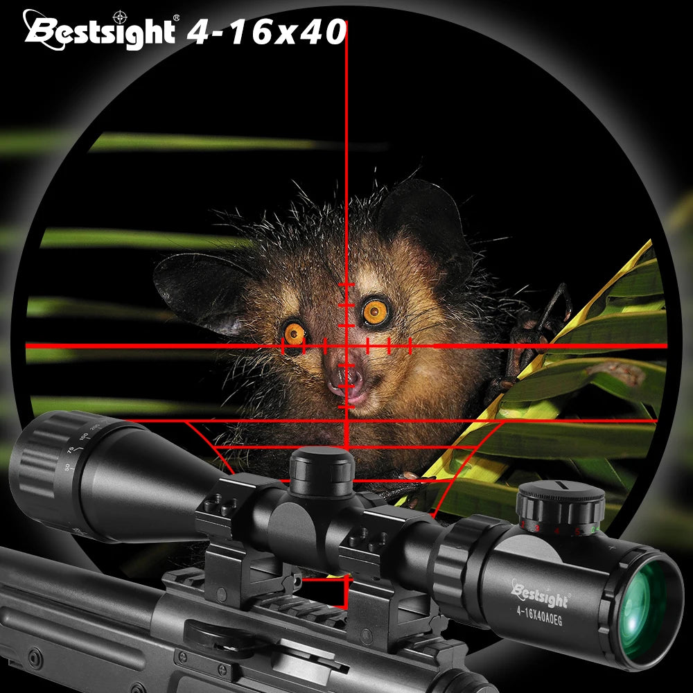 4-16X40 AOE Optics Hunting Riflescope Red Green Dot