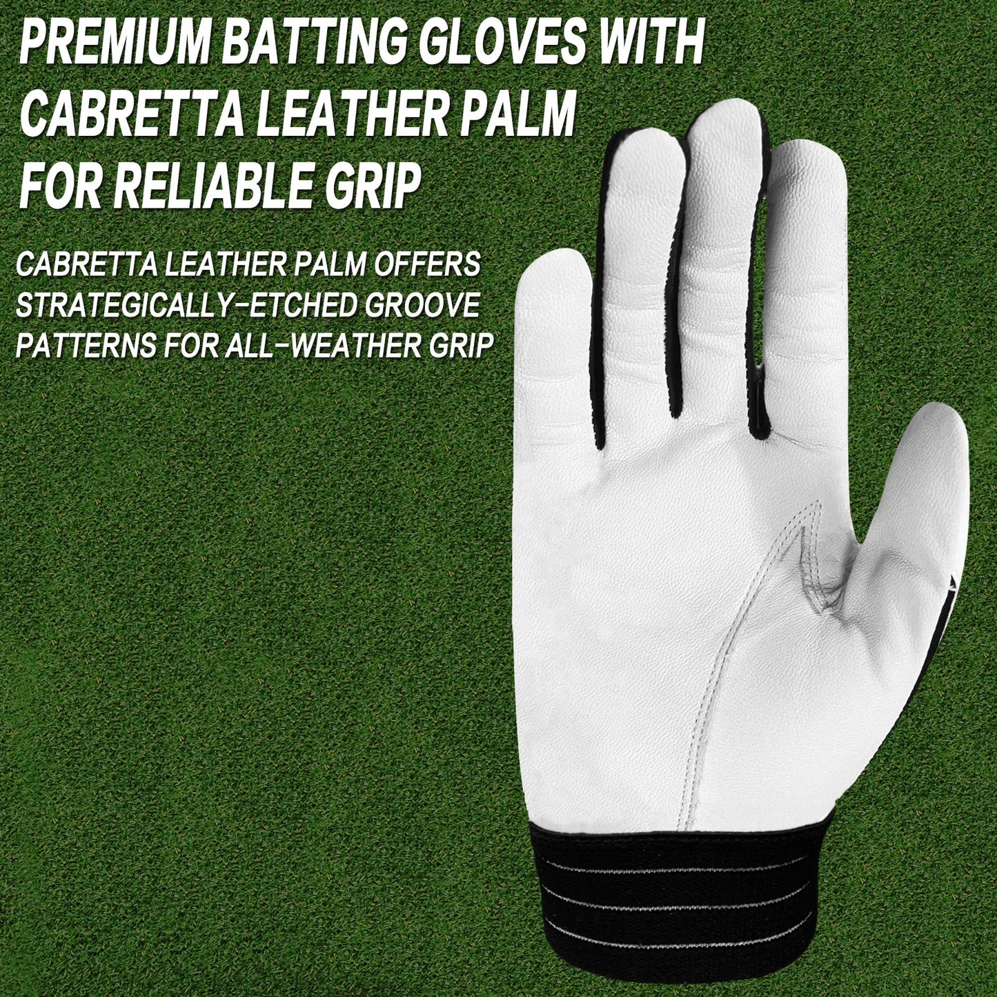 Premium Cabretta Leather Batting Gloves for Men Baseball