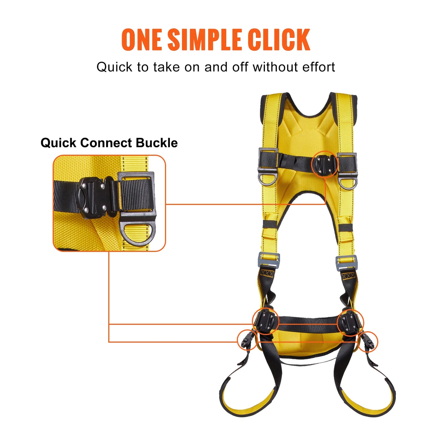 VEVOR Detachable Full Body Safety Harness Construction
