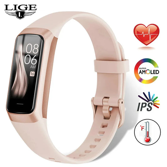 LIGE 1.1 Inch Amoled Smart Watch for Fitness Tracking