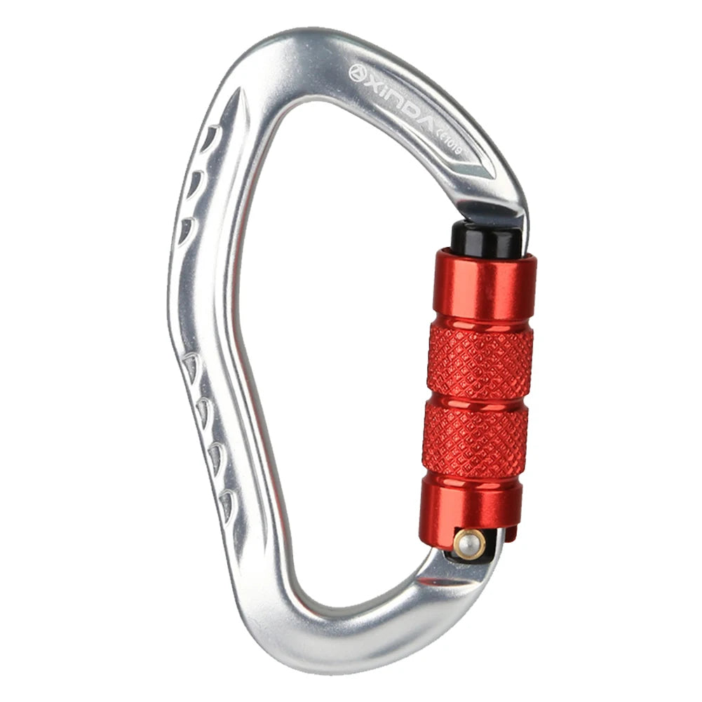 Locking Rock Climbing Carabiner With Multi Function Clip