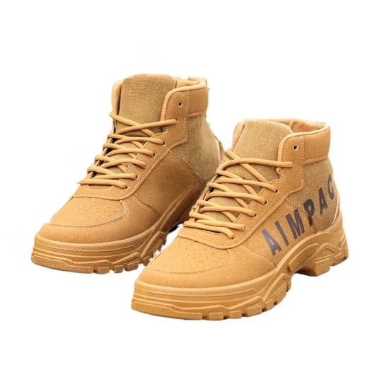 Men's Tactical Hiking Boots Leather/Canvas Outdoor Shoes