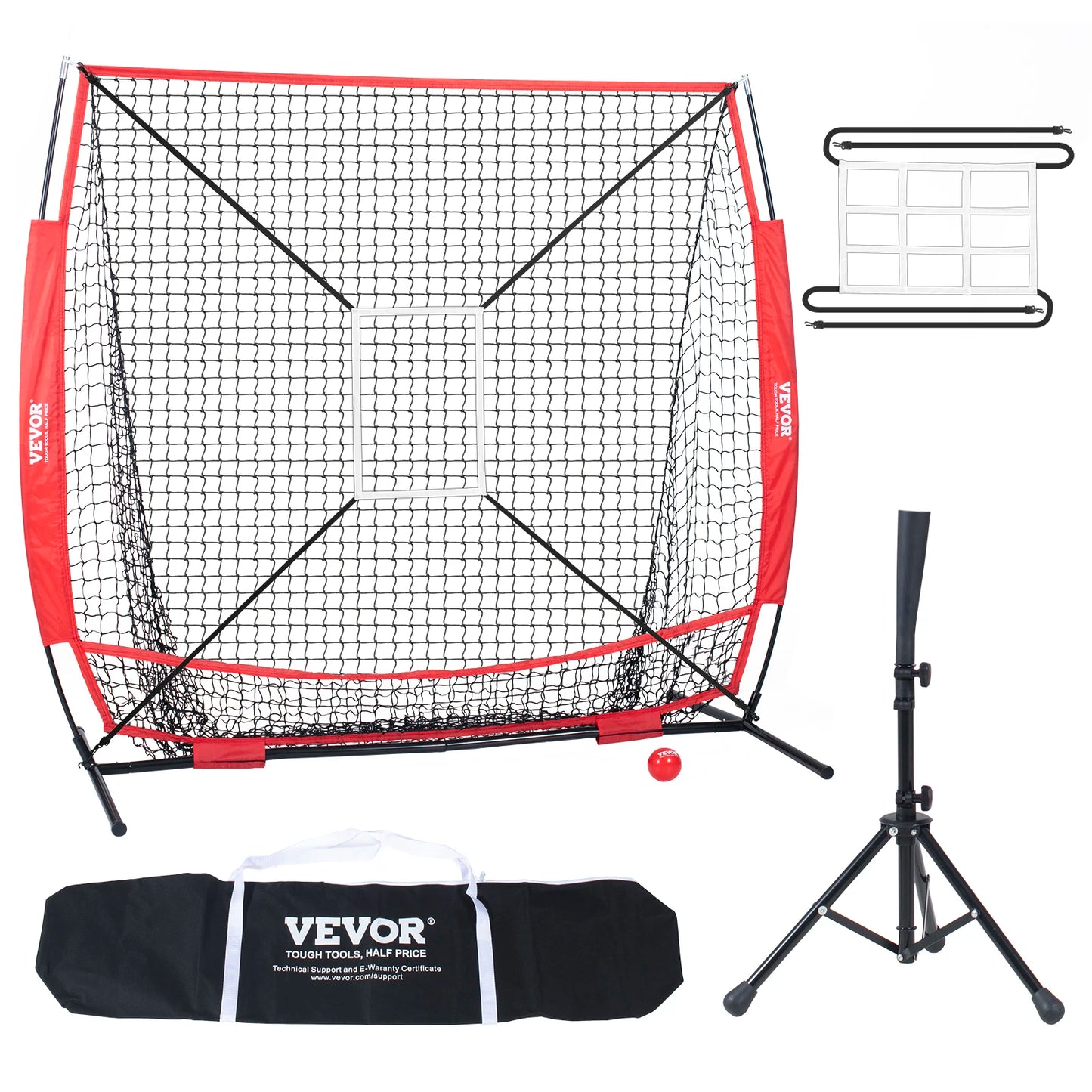 Vevor 5x5ft Baseball Softball Practice Net Bow Frame