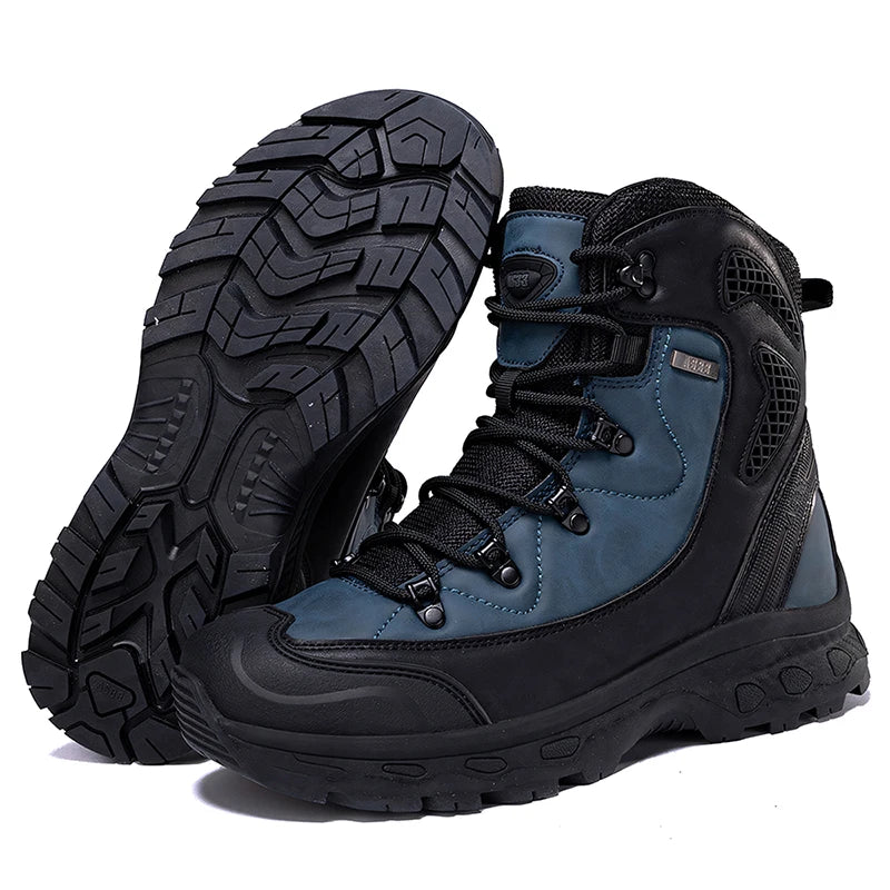 Mens Mountain Climbing Motorcycle Hiking Boots Waterproof