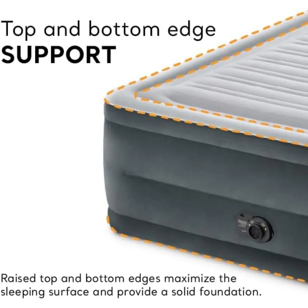 Queen Size Plush Air Mattress With Built In Pump For Travel