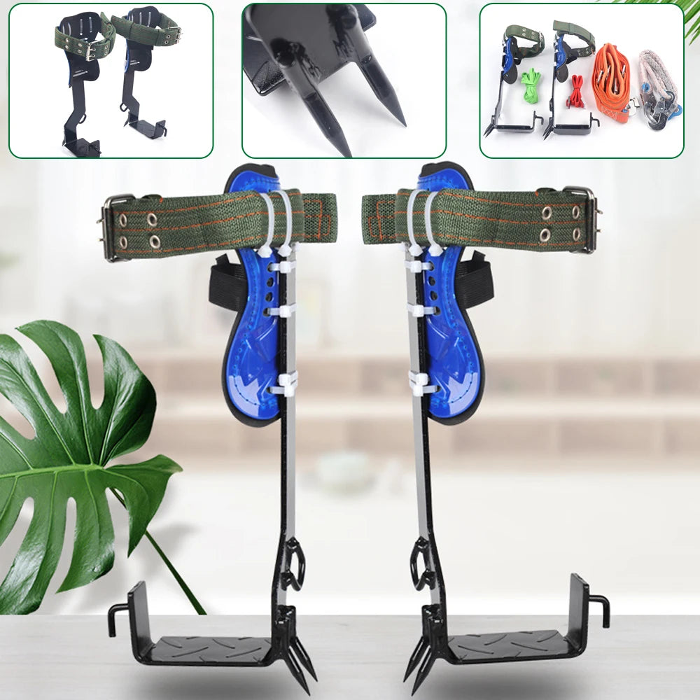 Durable Tree Climbing Gear with Safety Belt and Spikes